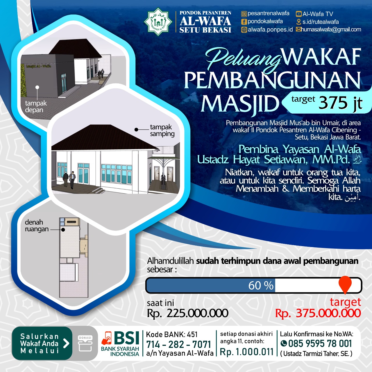 Masjid pembangunan wakaf donasi pendidikan lembaga Wakaf pembangunan masjid